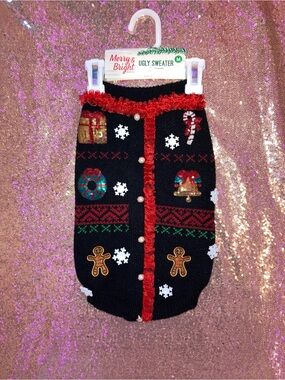 Black and Red Holiday Dog Sweater